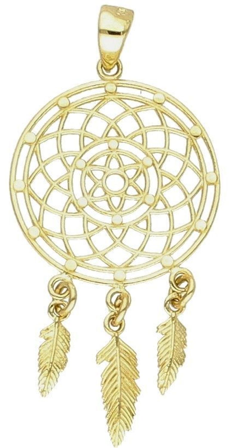 Złota zawieszka 375 łapacz snów ZA 7016 375.  Złota zawieszka 375. Złoty wisiorek łapacz snów. Złota zawieszka damska. Zawieszka damska łapacz snów próby 375. Złota zawieszka na prezent..jpg